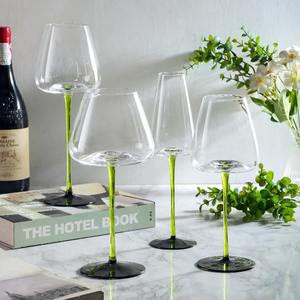 結婚式のためのカスタムファッション北欧ヴィンテージパーソナライズされたグリーンクリエイティブ白ワイングラス - Product Image 2