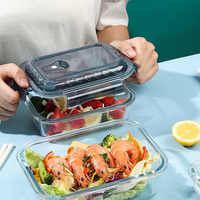 Ensemble de contenants alimentaires en verre, couvercles hermétiques, empilables pour la rentrée scolaire, la préparation des repas en cuisine, la pâtisserie et la conservation des aliments
