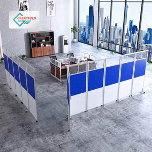 Cloison de séparation mobile de bureau de conception commerciale, cloison pliante <span class=keywords><strong>en</strong></span> mélamine <span class=keywords><strong>sur</strong></span> roues - Product Image 4