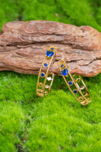 Bracelet de charme en strass creux de luxe, classique bohème, unisexe, réglable, ouverture en cuivre plaqué or 24 carats, élégant - Product Image 6