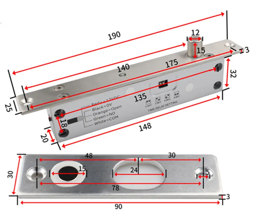 Cerradura electrónica de perno para máquina expendedora o armario