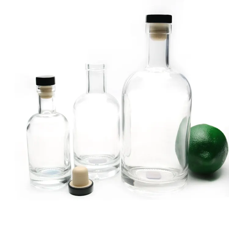 Moonshine Botol Kaca dengan Sumbat Gabus Decanter untuk Wiski, Vodka, Roh, Alkohol dan Minuman Keras