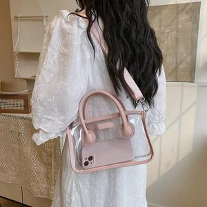 Bolso Bandolera Transparente de PVC para Mujer, con Asa Superior, Cierre de Cremallera, Ideal para Trabajos y Fiestas, Primavera-Verano - Product Image 4