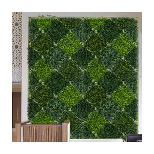 Pq76 Verticale Tuin 3d 100*100Cm Muur Gras Decoratie Grote Plastic Kunstmatige Buxus Paneel Groen Muur