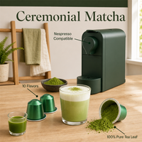 Capsules d'Espresso Matcha Aromatiques Délicates, Dosettes de Latte au Thé Vert Fin, Compatibles Machines à Café Monodose, Vente en Gros