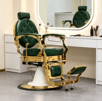 Chaise de barbier hydraulique pliable ergonomique avec siège en métal, design contemporain, mobilier de salon commercial portable