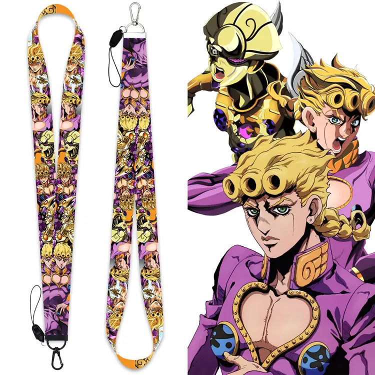 19 Style Anime JOJO Genshin Impact Credential Holder Cute Neck Strap Lanyard for Key Keychain Mobile Phone Keyring Accessories