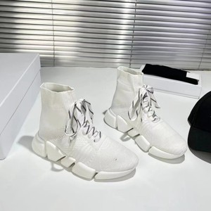 Zapatos de calcetín con cordones de diseñador para hombre, <span class=keywords><strong>zapatillas</strong></span> de deporte altas de lujo Unisex, <span class=keywords><strong>zapatillas</strong></span> de deporte al por mayor de punto de <span class=keywords><strong>marca</strong></span> de moda, malla suave para <span class=keywords><strong>mujer</strong></span> - Product Image 4