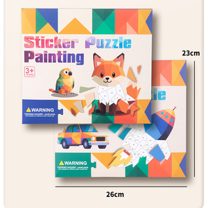 Livre de coloriage et de puzzle en papier pour enfants d'âge préscolaire, autocollants d'animaux, puzzle créatif, éveil cognitif, livres éducatifs - Product Image 6