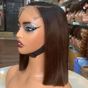 Perruques en cheveux humains lisses, avec fermeture en dentelle 5x5 de 8 pouces, couleurs T1B4, cheveux vietnamiens en gros - Product Image 3