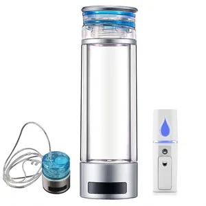 9000ppb Professional Hydrogen Water Bottle Generator PEM/SPE Ionizer with USB Power Source for Cars RVs Household Outdoor Hotels