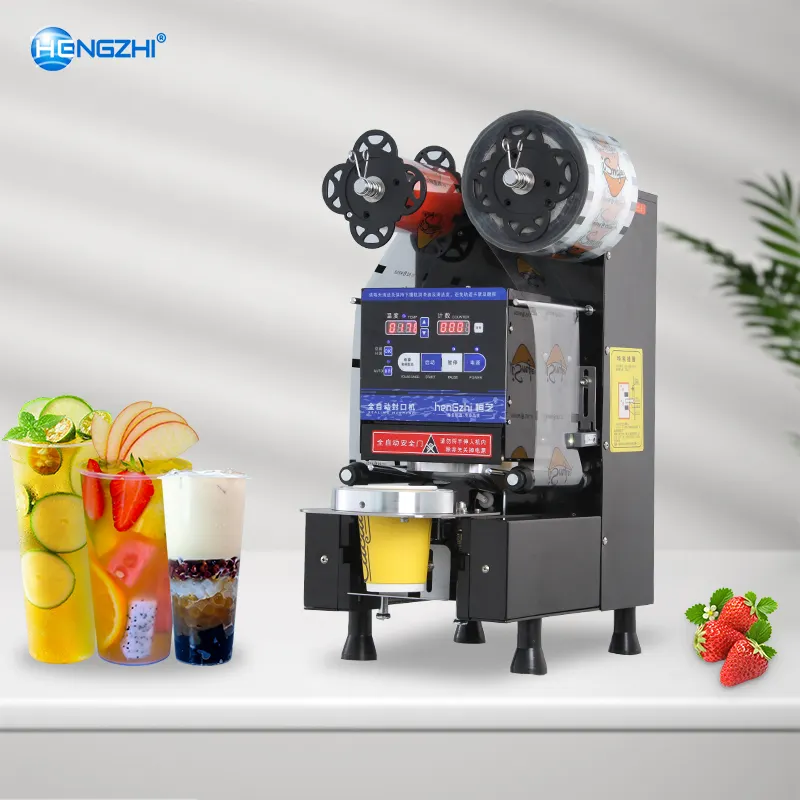 Mesin Penyegel Cangkir Otomatis Sepenuhnya Bubble Tea Kecepatan Tinggi/Sealer Meja/Sealer Cangkir Plastik
