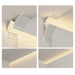 6000 série aluminium LED moulures moderne mur lavage plafond coin anodisé lumière linéaire panneau de plâtre pour Villa flexion - Product Image 3