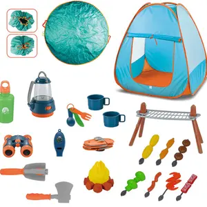 2023 offre spéciale Durable semblant jouer ensemble préscolaire 22 pièces enfants tentes jouet Kit Camping forêt aventure autre semblant jouer