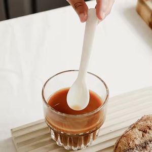 Cuillère à café en nacre naturelle blanche de 7 cm, 10 ml, finition miroir, pour servir le caviar, le café, la crème glacée - Product Image 2