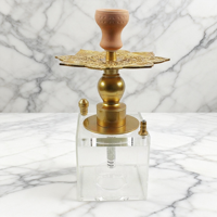 Chicha de luxe avec lumière colorée, ensemble de chicha décoratif, corps en verre de qualité supérieure, chicha élégante, design lumineux