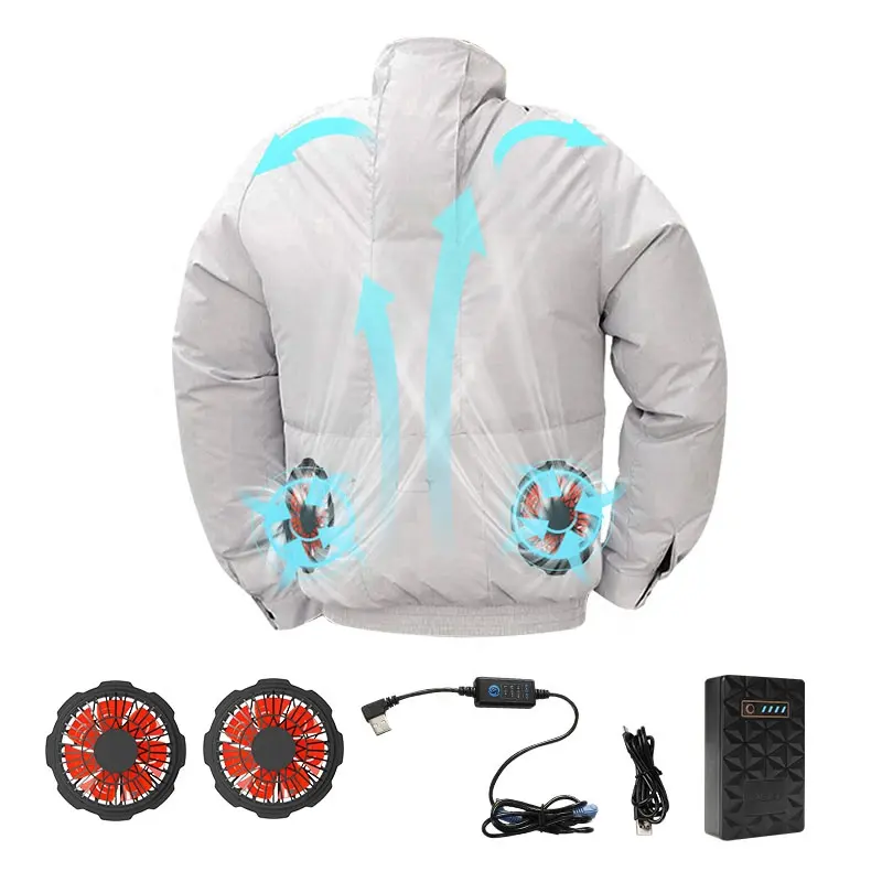Wholesale Summer Three Wind Levels Mini Fan Working Jacket Suits Air-conditioned Cooling Clothing Cooling Jacket For Men