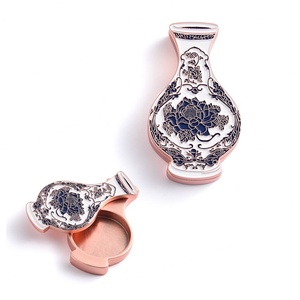 Best Selling Luxury Creative Design Popular Vase Shape Rose Gold <b>Metal</b> Soild Balm Box - Product Image 1