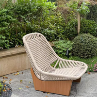 Ensemble de meubles d'extérieur modernes et durables en rotin et teck pour jardin, patio, cour, balcon, hôtel, villa, design résistant à l'eau et confortable