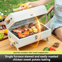 Barbecue portable à charbon de bois épaissi pour l'extérieur, modèle SK263, 4 kg, pour pique-niques et camping, sans fumée, pliable, double face, double usage