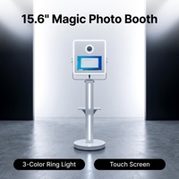 Support d'éclairage LED à montage facile, borne photo avec écran tactile LCD 15,6 pouces et option support d'imprimante