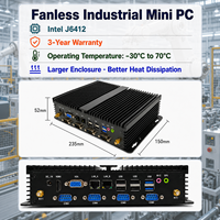 Mini PC Industrial Sin Ventilador Intel Celeron 6412, Garantía de 3 Años, RS232, DDR4 3200MHz, Compatible con WIFI, Entrada de CC 9~36V