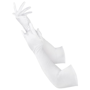 Gants élégants blancs longs pour opéra, en polyester et lycra extensible, pour soirée formelle, mariage, robe de mariée, soirée, pour femmes - Product Image 1