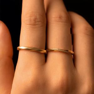 แหวนคู่รักโมเบียสเพชร HPHT รับรองโดย Aimgal NGTC ชุบทอง <span class=keywords><strong>18K</strong></span> เงินแท้ 925 ของขวัญสำหรับงานแต่งงานและหมั้น - Product Image 3