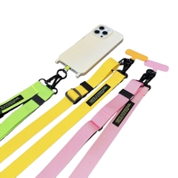 Lanière à sangle réglable de 1 pouce pour téléphones portables Collier de téléphone à bandoulière coloré universel de 150cm de long avec accessoire à crochet