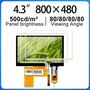 4.3" 4.3 Inch 800*480 lcd module RGB 500 Nits TFT HD LCD Display With Capacitive Touch Panel For signal monitor