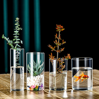 Vase à fleurs haut de gamme de style nordique vintage, différentes tailles, en verre borosilicate, décoration de table moderne pour la famille, centre de table de mariage