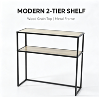 Table console simple à 2 niveaux, table étroite pour canapé, cadre en métal, étagère de rangement pour couloir, chambre à coucher, salon