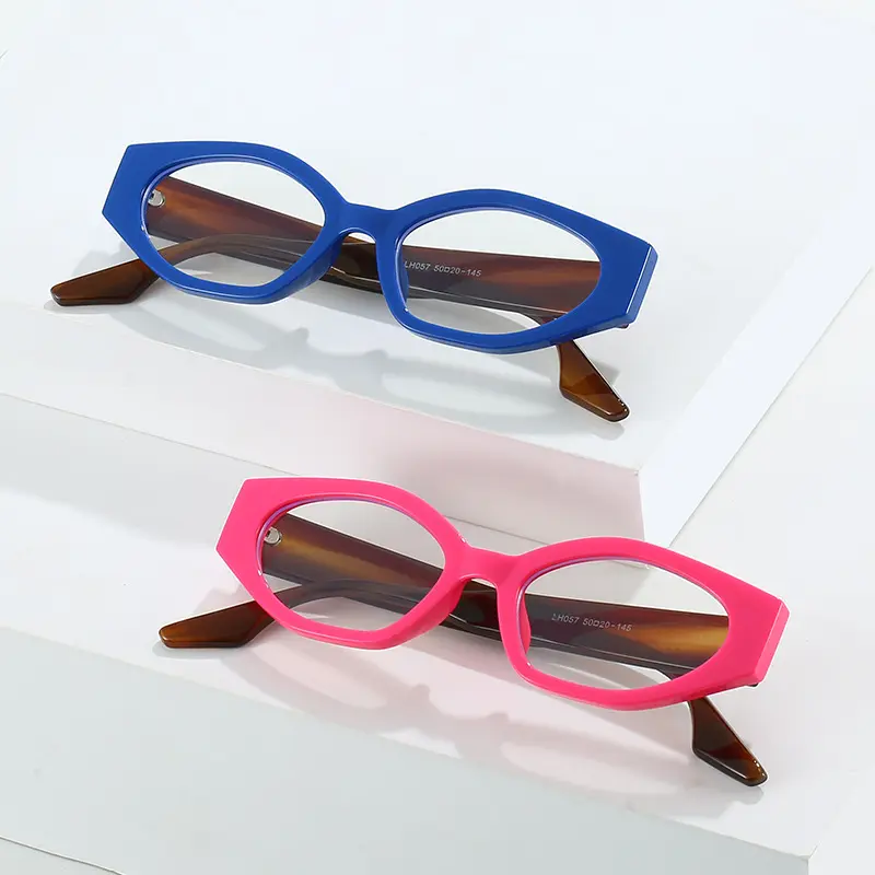 057 Moda Cat Eye Optical Spectacle Frame Brand Design Anti Azul Computador Óculos Mulheres Oval Óculos Frame