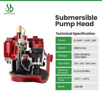 Tête de pompe submersible série QYB, efficace et sûre, 200-350 L/min, pièces de rechange automatiques pour citerne, vente en gros.