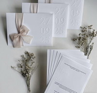 Carte d'invitation de mariage professionnelle en papier coton avec logo personnalisé haut de gamme, gaufrage 3D et impression offset, modèle CN/GUA 465
