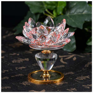 Portalámparas de mantequilla de loto de cristal creativo de alta calidad, portavelas de cristal para el hogar, decoración, portalámparas <span class=keywords><strong>Fogon</strong></span> - Product Image 6