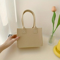Mini sac fourre-tout carré en feutre écologique, couleur unie, logo personnalisé, pour femmes, travail et courses