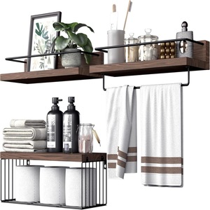 <b>Wall</b> Mounted <b>Floating</b> <b>Shelf</b> Bathroom Kitchen Storage Rack 3 Tier Rectangle Durable <b>Wall</b> Mounted Custom Size - Product Image 5