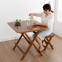 Fabrication personnalisée d'assiettes en bambou de haute qualité, coins arrondis modernes pliants de luxe marron carré ensemble de table à manger bureau stable