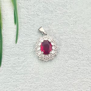 Colgante de Diamante con Corte Ovalado en Plata para Mujer, Joyería de Uso Diario, Forma de Lágrima, Piedra de Zirconia, Elegante y a la Moda - Product Image 1