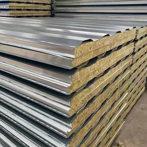 Vente d'usine - Panneaux sandwich en laine de roche pour isolation thermique et acoustique - 50 mm, 75 mm, 100 mm, 150 mm - Pour murs et toits d'entrepôts - Product Image 6