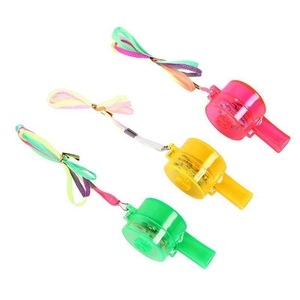 Hstyle Glow LED ánh sáng lên còi nhấp nháy Còi với dây phát sáng trong bóng tối còi Vòng cổ cho mùa hè bên Nguồn cung cấp - Product Image 5