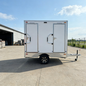 2-Kabinen Mobiler Toilettenanhänger Kommerzieller Tragbarer Sanitäranhänger mit Handwaschstation für Veranstaltungen, Outdoor- und Öffentliche Bereiche - Product Image 2
