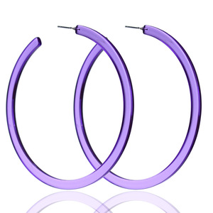 Fluorescent Acrylic <strong>Large</strong> <strong>Hoop</strong> Earrings Neon Color Summer Statement Earrings <strong>Hoop</strong> for Beach Party Club - Product Image 4