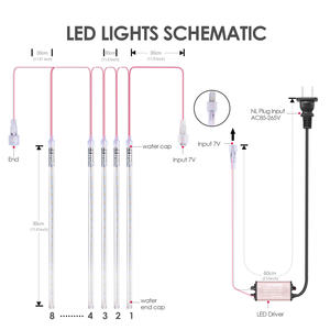 أضواء نيازك متساقطة 192 لمبة LED بطول 11.8 بوصة و8 أنابيب، مقاومة للماء، تُوصل بالكهرباء، لتزيين شجرة عيد الميلاد والساحات والحفلات - Product Image 4