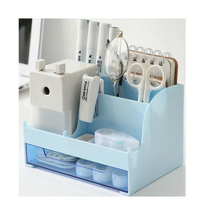 Organisateur de bureau blanc au design tendance avec porte-stylos et tiroir, solution de rangement multifonction pour le bureau (vente en gros) - Product Image 4