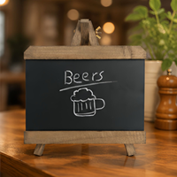 Tableau en bois de table avec support trépied en bois, mini tableau de menu en bois pour café, bar, boulangerie, signalisation promotionnelle alimentaire