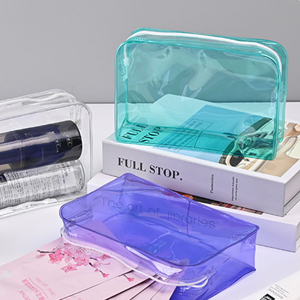 Custom Logo Size PVC <b>Makeup</b> <b>Bag</b> with Zipper Closure <b>Transparent</b> Cosmetic Pouch for Jewelry Packing Low MOQ - Product Image 2