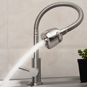 Grifo de Cocina de Acero Inoxidable SUS304, Monomando, Caño Flexible, Montaje en Encimera, Válvula de Cerámica, 2.0-2.9 gal/m - Product Image 1