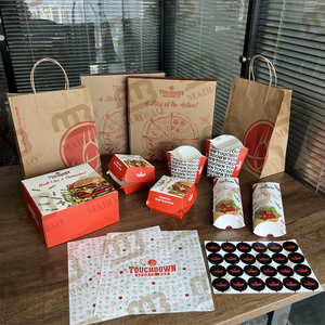 Logo personnalisé Aliments à emporter Conteneur en papier kraft à emporter Poulet frit Burger Frites Pizza Boîtes d'emballage en carton Plateau Seau Bolw - Product Image 3